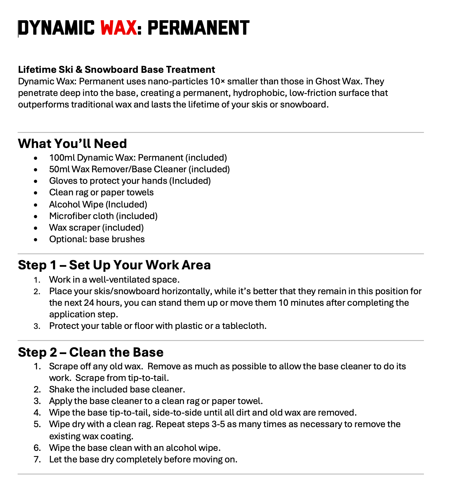 Dynamic Wax: Permanent - Complete kit